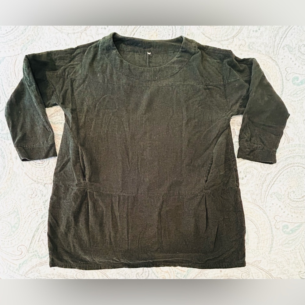 Mordenmiss Dark Green Corduroy Dress Women’s XXL